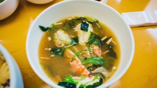 A Bowl Of Miso Soup With Seaweed, Tofu, And Green Onions, Answering The Question: Is Miso Soup Vegan?