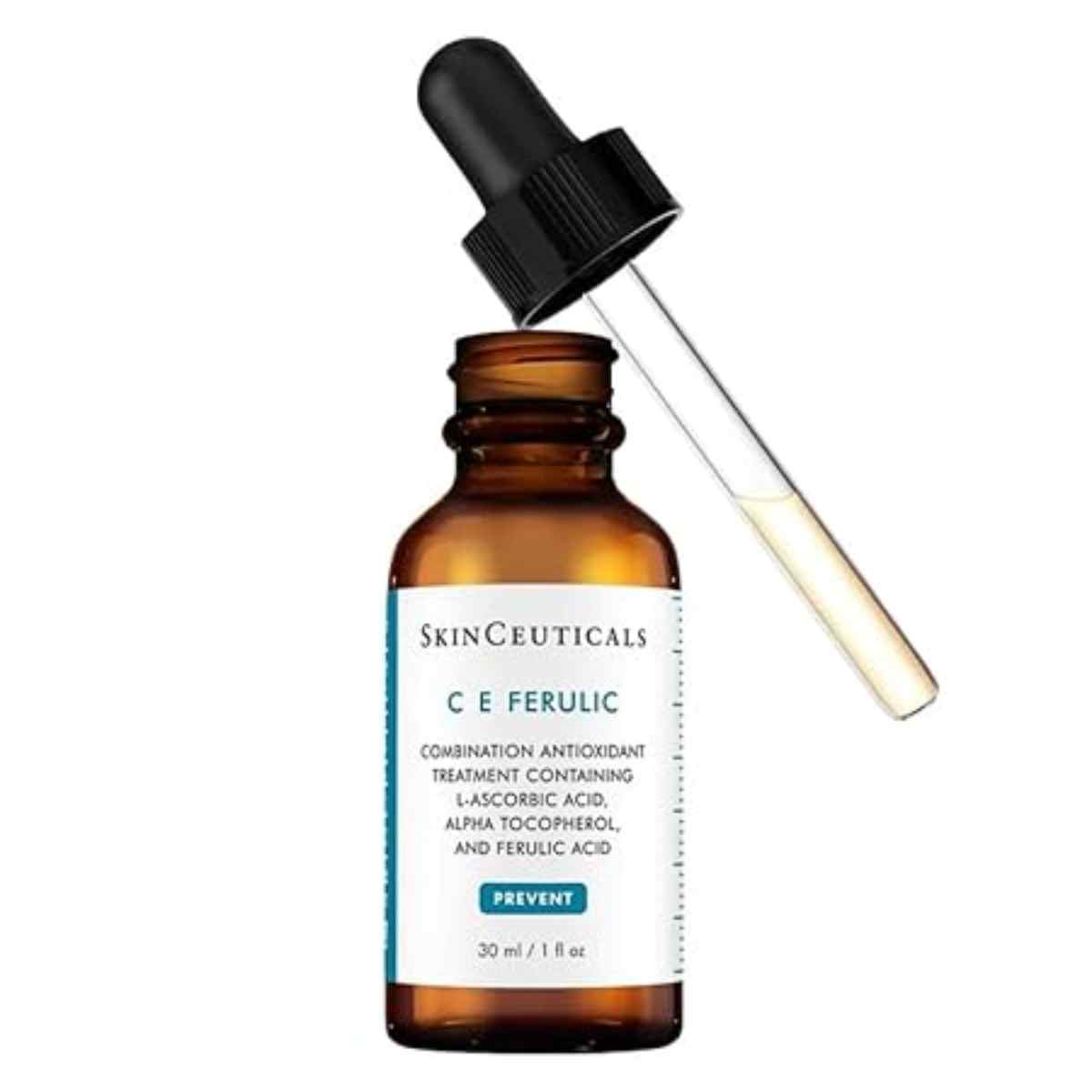 Skinceuticals C E Ferulic Serum Bottle On A White Background, Representing High-Performance Vitamin C Skincare.