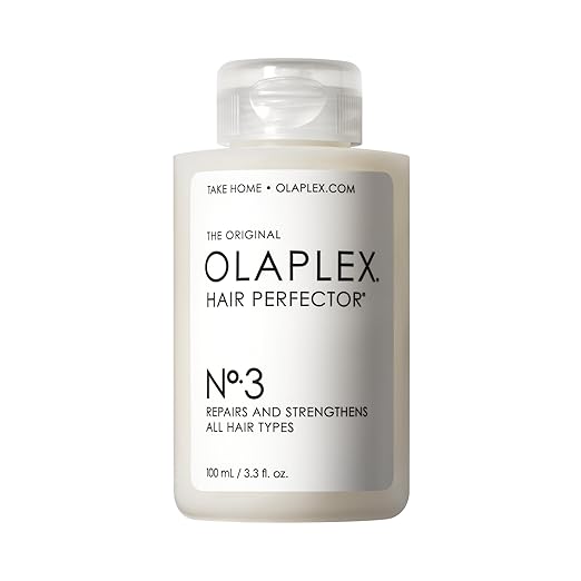 Bottle Of Olaplex No.3 Hair Perfector, A Treatment For Repairing And Strengthening Damaged Hair.