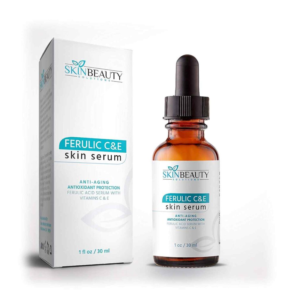 Skinceuticals C E Ferulic Serum Bottle, Known For Its Anti-Aging And Brightening Benefits, Placed On A Clean White Surface