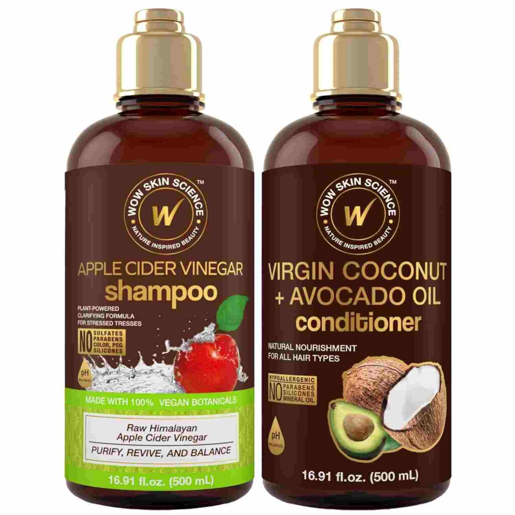 Wow Skin Science Apple Cider Vinegar Shampoo, Formulated To Remove Buildup And Restore Shine, Leaving Hair Soft, Clean, And Healthy-Looking.