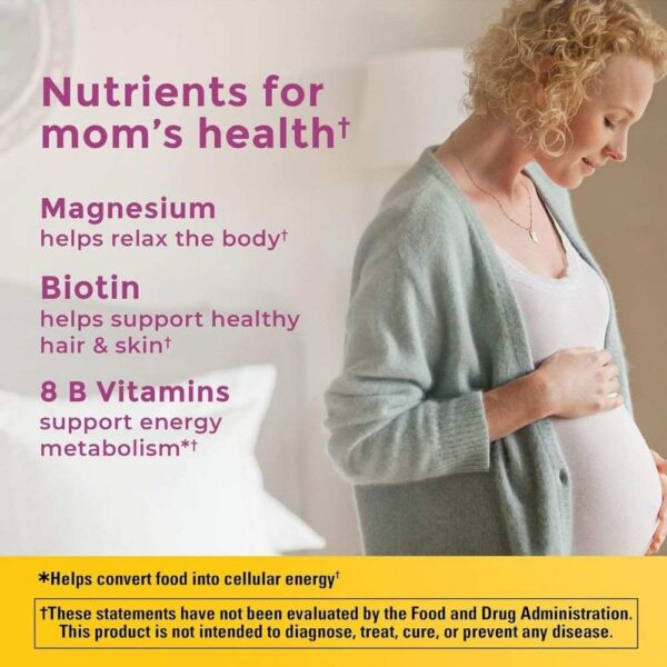 Ad Graphic Highlighting Nutrients For Maternal Health, Including Magnesium, Biotin, And B Vitamins.