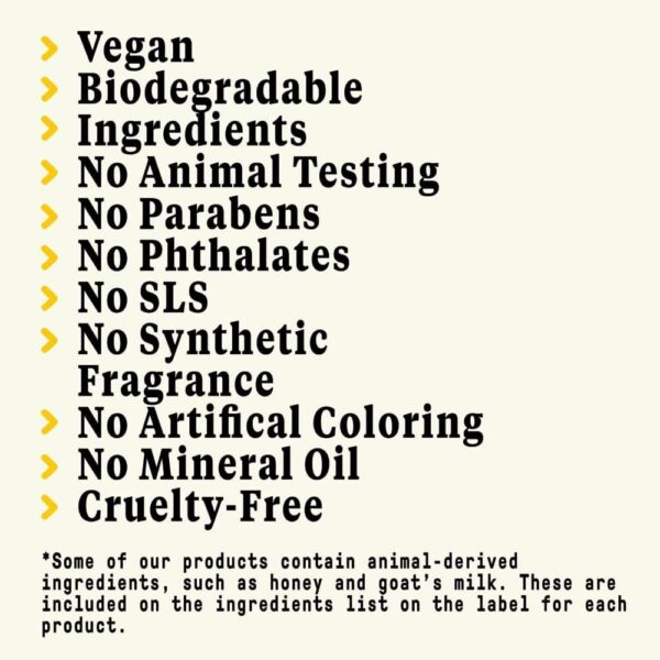 List Of Ethical Alaffia Everyday Shea Body Wash Product Qualities List Of Ethical Product Qualities Such As Vegan, Cruelty-Free, And No Artificial Coloring.