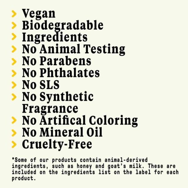 List Of Ethical Product Qualities Vegan Biodegradable No Animal Testing And Cruelty Free