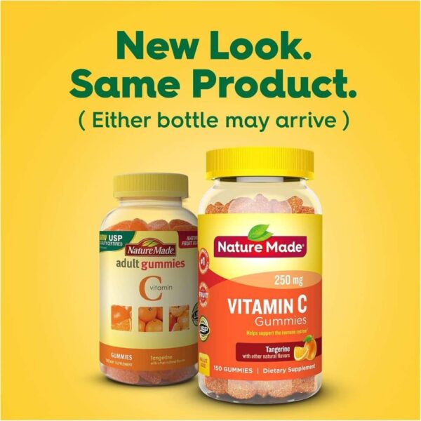 Two Bottles Of Nature Made Vitamin C Gummies With A New Look. Same Product. Notice.