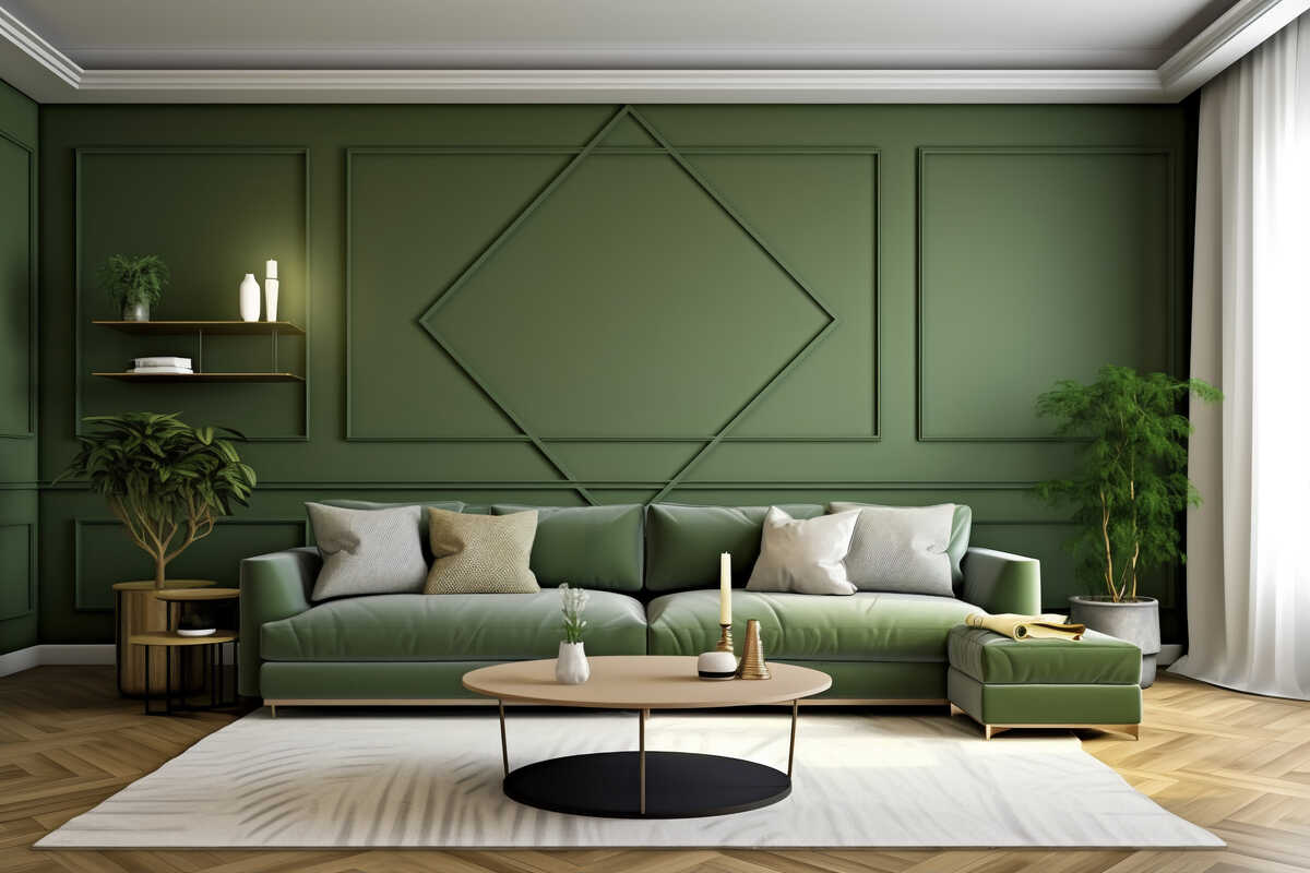Gray and Green Living Room