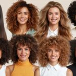 Hair Types A group of eight smiling individuals, each showcasing different natural hair types, from straight to various curl patterns.
