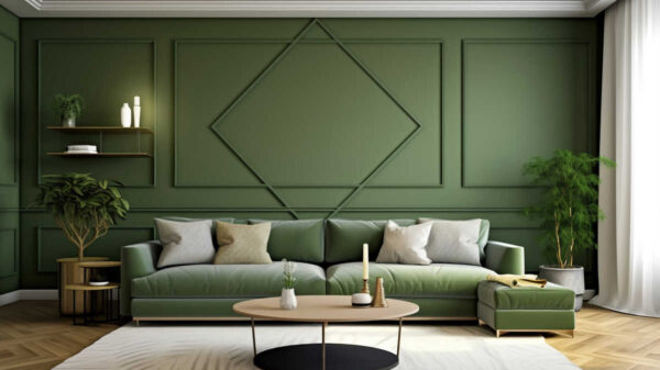 Gray and Green Living Room