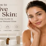 An Infographic Titled How To Revive Dull Skin Outlining A 4-Step Daily Guide: Cleanse, Treat, Moisturize, And Protect For A Glowing Complexion.